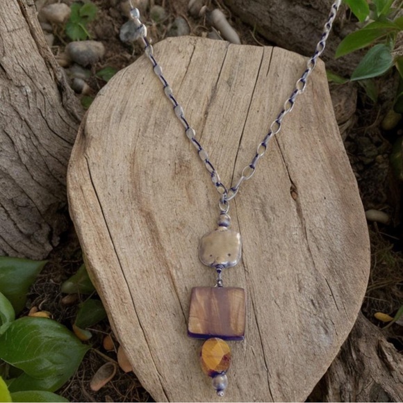 Silpada Jewelry - Silpada Mother of Pearl, Tigers Eye and Oxidized silver Necklace N1336